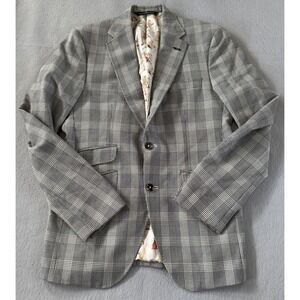 Coppley 40R Blazer Holland Sherry Wool Houndstooth Sport Coat Pin Up Lining